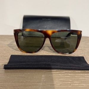 Saint Laurent SL 1 flat top sunglasses avana